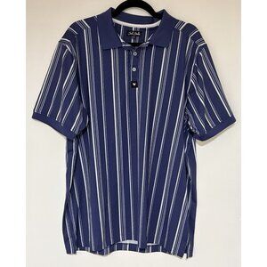 Bad Birdie Ridge Polo Winning Streak Cobalt Stripe Golf Shirt Men's Sz XL